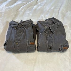 Carhartt (Lot of 2) Medium Weight Button Front Long Sleeve Shirts XL